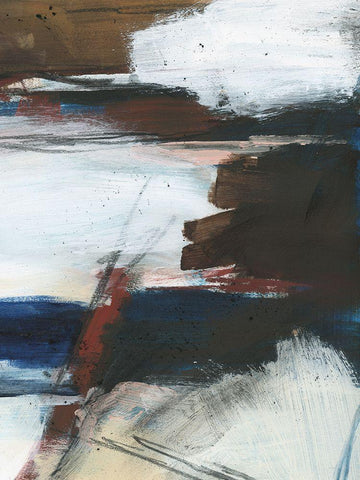 Raw Sienna Horizon I White Modern Wood Framed Art Print with Double Matting by Vess, June Erica