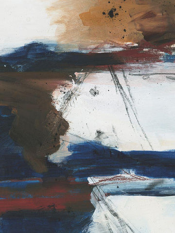 Raw Sienna Horizon II Black Ornate Wood Framed Art Print with Double Matting by Vess, June Erica