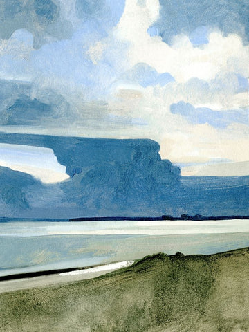 Ocean View Beach III Black Ornate Wood Framed Art Print with Double Matting by Caroline, Emma