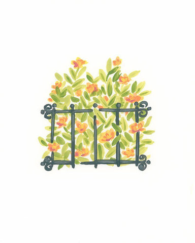 Wrought Iron Garden I Black Ornate Wood Framed Art Print with Double Matting by Vess, June Erica