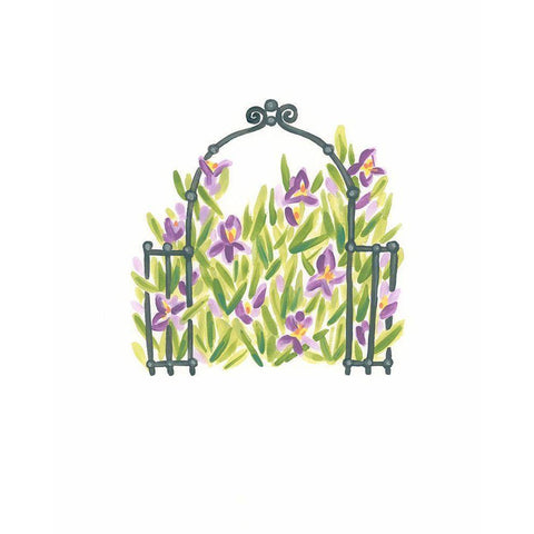 Wrought Iron Garden III Gold Ornate Wood Framed Art Print with Double Matting by Vess, June Erica