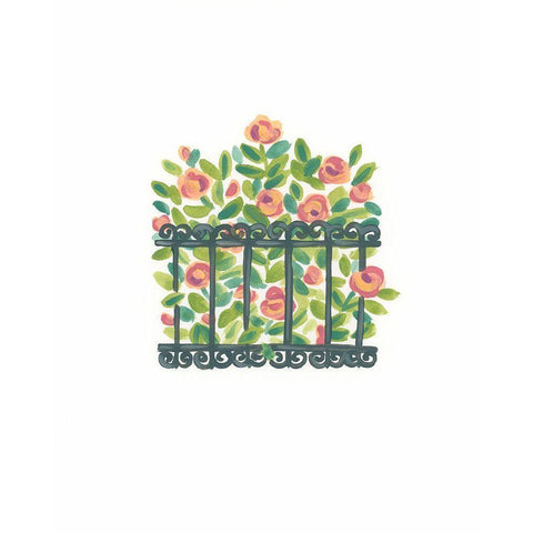 Wrought Iron Garden IV Gold Ornate Wood Framed Art Print with Double Matting by Vess, June Erica