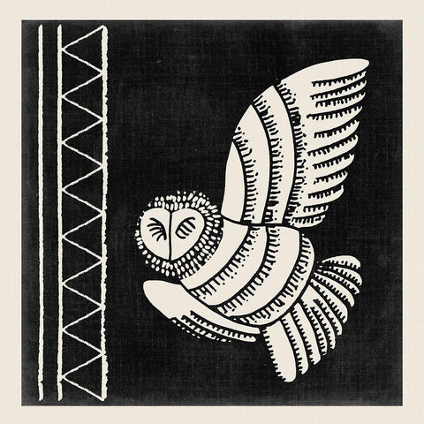 The Owl III Black Modern Wood Framed Art Print with Double Matting by Wang, Melissa