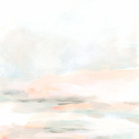 Champagne Coast II White Modern Wood Framed Art Print with Double Matting by Vess, June Erica