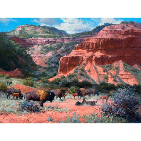 Caprock Canyon Gold Ornate Wood Framed Art Print with Double Matting by Sorenson, Jack