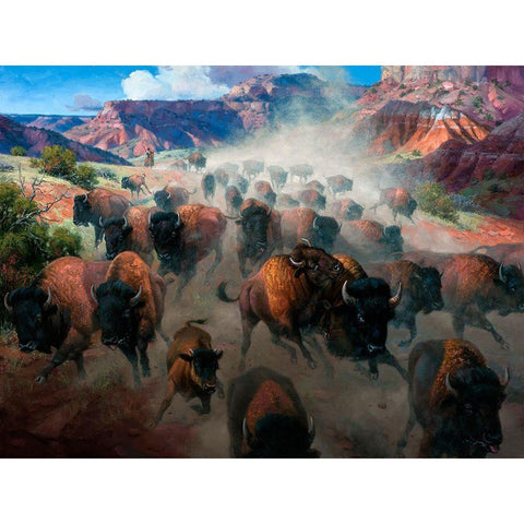 Thunder in the Palo Duro Black Modern Wood Framed Art Print by Sorenson, Jack