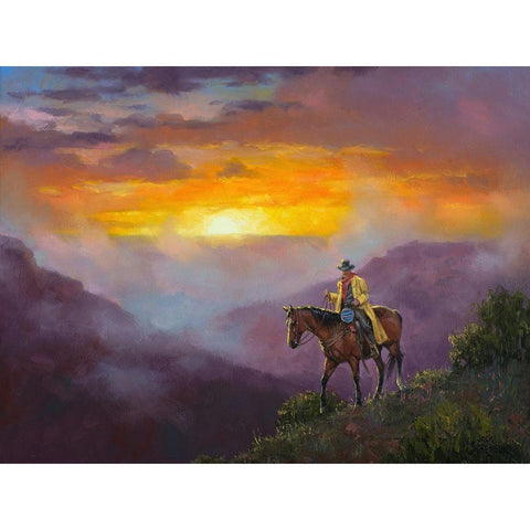 Morning Mist Black Modern Wood Framed Art Print by Sorenson, Jack