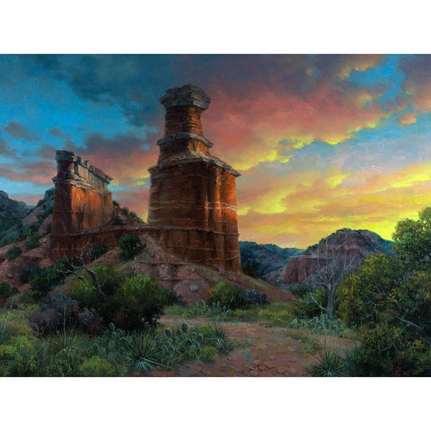 Spell of the Palo Duro Gold Ornate Wood Framed Art Print with Double Matting by Sorenson, Jack