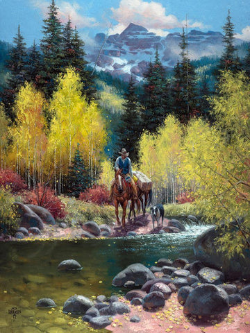 Rocky Mountain High Black Ornate Wood Framed Art Print with Double Matting by Sorenson, Jack