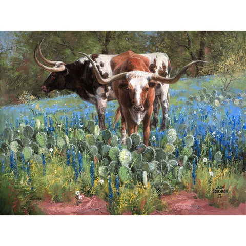 T for Texas Gold Ornate Wood Framed Art Print with Double Matting by Sorenson, Jack