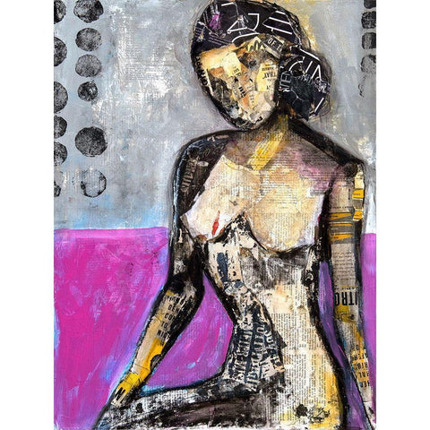 Girl in the Media Black Modern Wood Framed Art Print with Double Matting by Ashley, Erin
