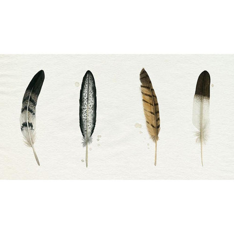 Custom Merged Found Feathers White Modern Wood Framed Art Print by Popp, Grace