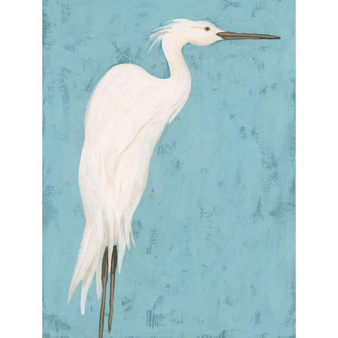 Heron Fresco I Black Modern Wood Framed Art Print with Double Matting by Vess, June Erica