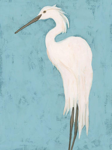 Heron Fresco II Black Ornate Wood Framed Art Print with Double Matting by Vess, June Erica