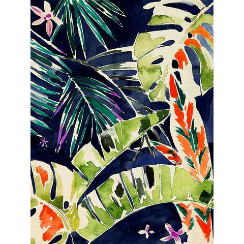 Brushy Jungle I White Modern Wood Framed Art Print by Parker, Jennifer Paxton