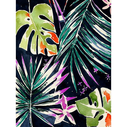 Brushy Jungle II Black Modern Wood Framed Art Print with Double Matting by Parker, Jennifer Paxton