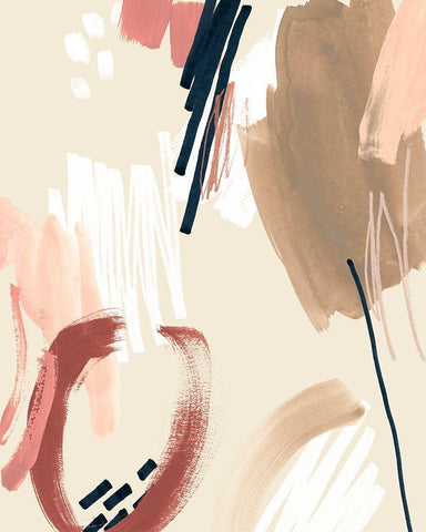 Brushstroke Confetti I Black Ornate Wood Framed Art Print with Double Matting by Vess, June Erica