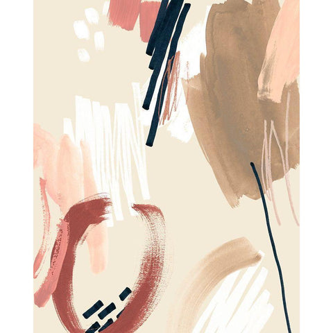 Brushstroke Confetti I White Modern Wood Framed Art Print by Vess, June Erica