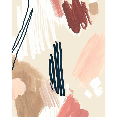 Brushstroke Confetti II Gold Ornate Wood Framed Art Print with Double Matting by Vess, June Erica