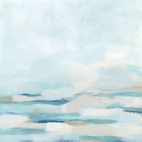 Brushwork Surf I Black Modern Wood Framed Art Print by Vess, June Erica