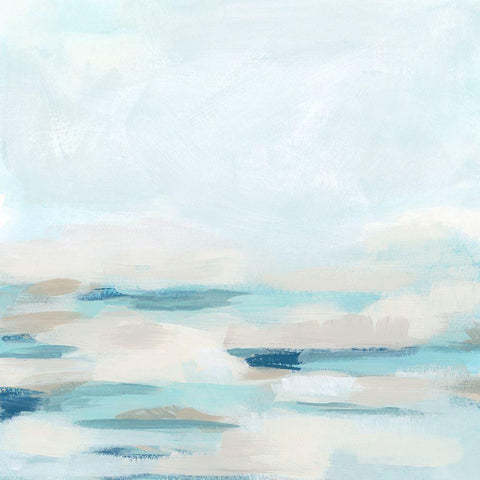 Brushwork Surf II Black Modern Wood Framed Art Print with Double Matting by Vess, June Erica