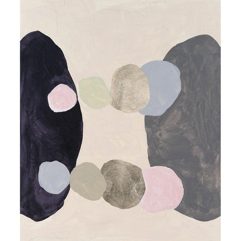 Muted Orbs II Black Modern Wood Framed Art Print with Double Matting by Willett, Michael