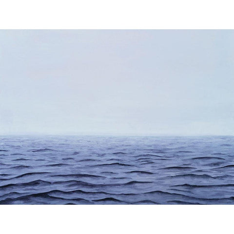 Grayscale Seascape I Gold Ornate Wood Framed Art Print with Double Matting by Willett, Michael