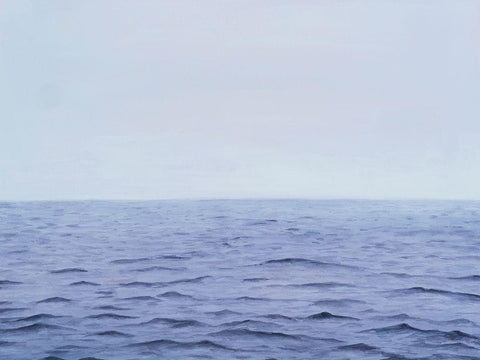 Grayscale Seascape II White Modern Wood Framed Art Print with Double Matting by Willett, Michael