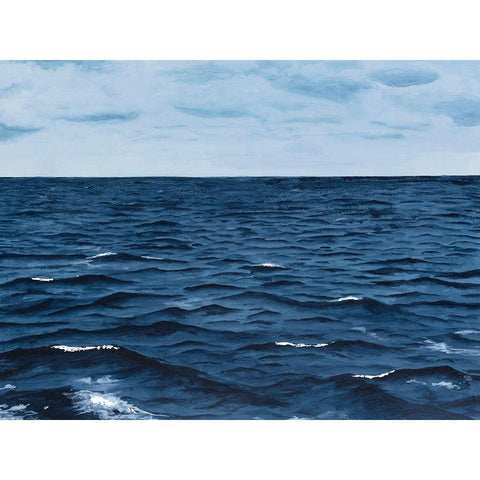 Grayscale Seascape III Black Modern Wood Framed Art Print by Willett, Michael