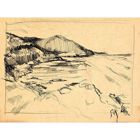 Sketched Cove II Gold Ornate Wood Framed Art Print with Double Matting by Parker, Jennifer Paxton