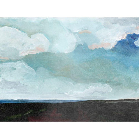 Cerulean Clouds I Black Modern Wood Framed Art Print with Double Matting by Parker, Jennifer Paxton