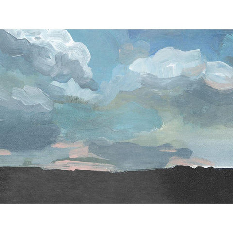 Cerulean Clouds II Black Modern Wood Framed Art Print with Double Matting by Parker, Jennifer Paxton