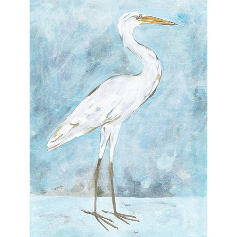 Snowy Egret II Black Modern Wood Framed Art Print with Double Matting by Wang, Melissa