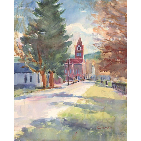 Main Street Black Modern Wood Framed Art Print with Double Matting by Calcasola, Stephen