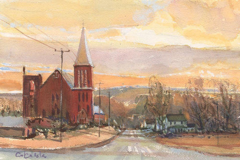 Pittsfield-Massachusetts White Modern Wood Framed Art Print with Double Matting by Calcasola, Stephen