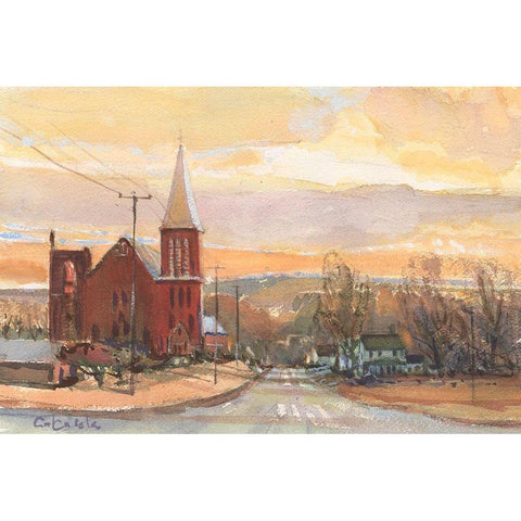 Pittsfield-Massachusetts Black Modern Wood Framed Art Print by Calcasola, Stephen