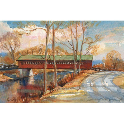 The Henry Bridge-Bennington-VT Black Modern Wood Framed Art Print by Calcasola, Stephen