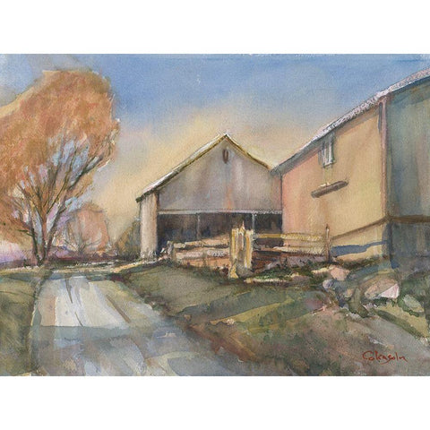 Somers Farm Scene Black Modern Wood Framed Art Print by Calcasola, Stephen