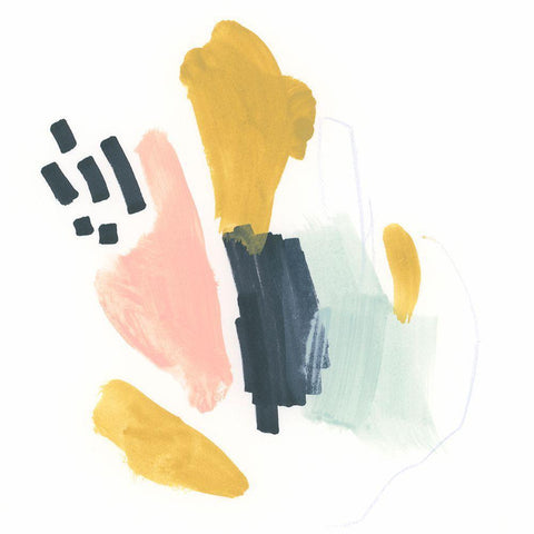 Paper Trail II White Modern Wood Framed Art Print with Double Matting by Vess, June Erica