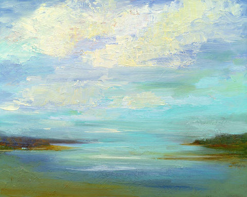 Little Inlet White Modern Wood Framed Art Print with Double Matting by Finch, Sheila