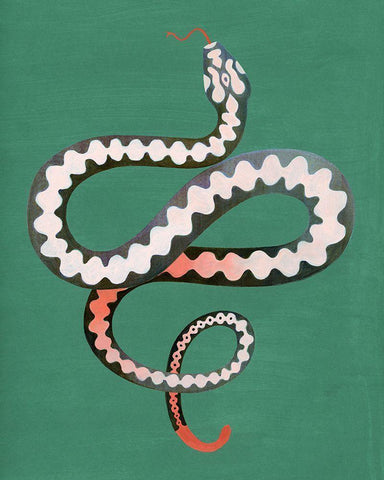 Serpent Shapes II White Modern Wood Framed Art Print with Double Matting by Popp, Grace