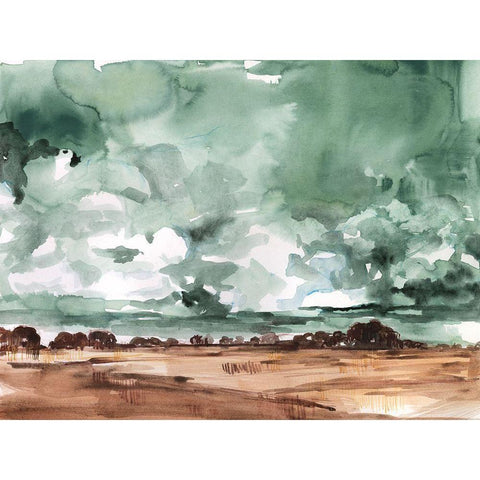 Drifting Rainclouds I White Modern Wood Framed Art Print by Parker, Jennifer Paxton