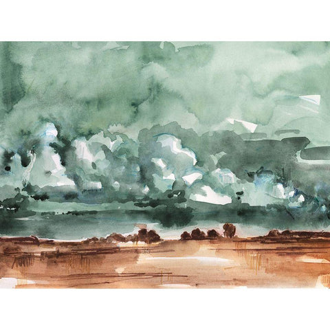 Drifting Rainclouds II White Modern Wood Framed Art Print by Parker, Jennifer Paxton