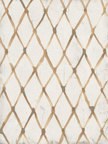 Neutral Lattice I White Modern Wood Framed Art Print with Double Matting by Vess, June Erica