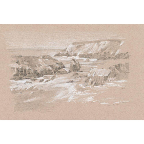 Rocky Shoreline Study I Black Modern Wood Framed Art Print with Double Matting by Harper, Ethan