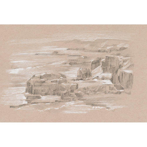 Rocky Shoreline Study II Gold Ornate Wood Framed Art Print with Double Matting by Harper, Ethan