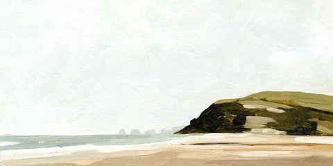 Pale Coast II Black Ornate Wood Framed Art Print with Double Matting by Caroline, Emma