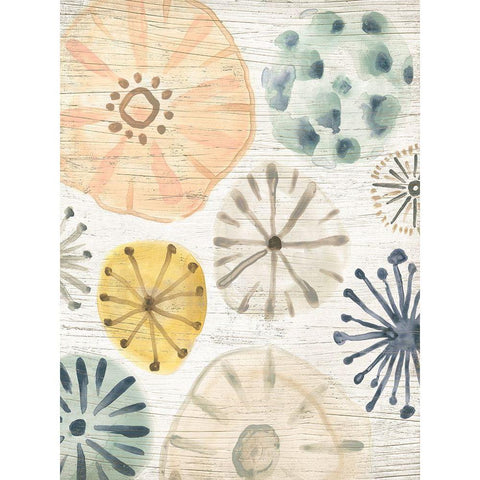 Ocean Urchins I White Modern Wood Framed Art Print by Vess, June Erica