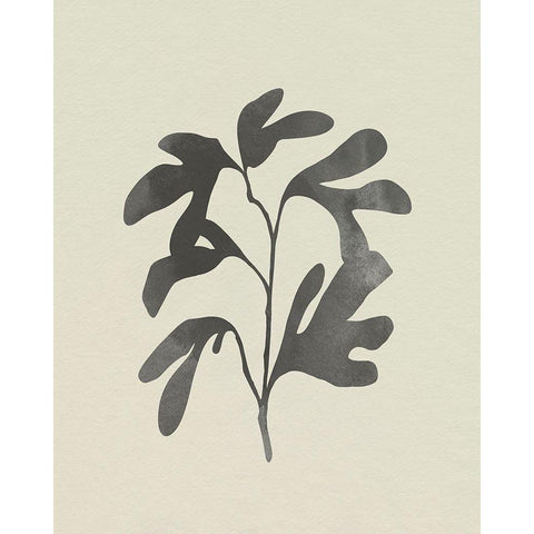 Ink Oak Branch I Black Modern Wood Framed Art Print by Caroline, Emma