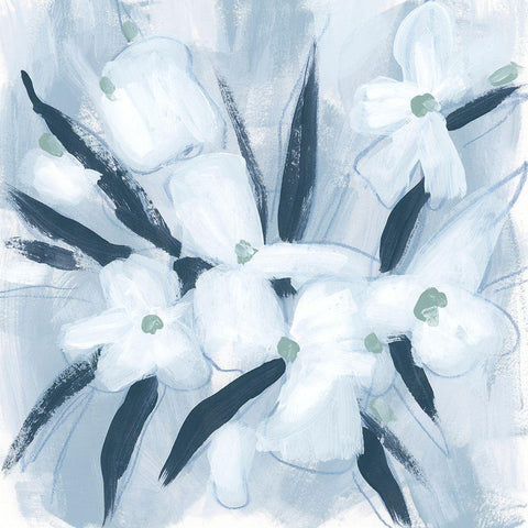 Paynes Petals I Black Modern Wood Framed Art Print by Vess, June Erica